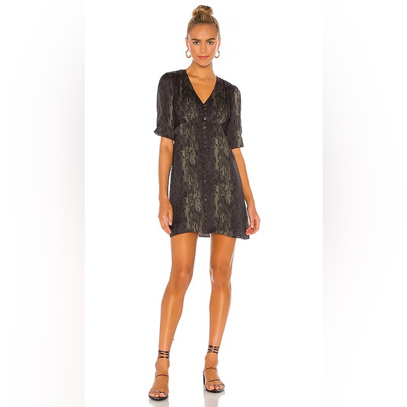 All Saints Kota Masala Mini Dress Snake Print sz 8 Revolve Short Sleeves - Picture 9 of 14